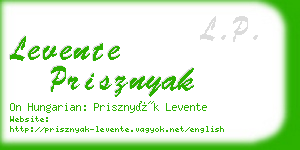 levente prisznyak business card